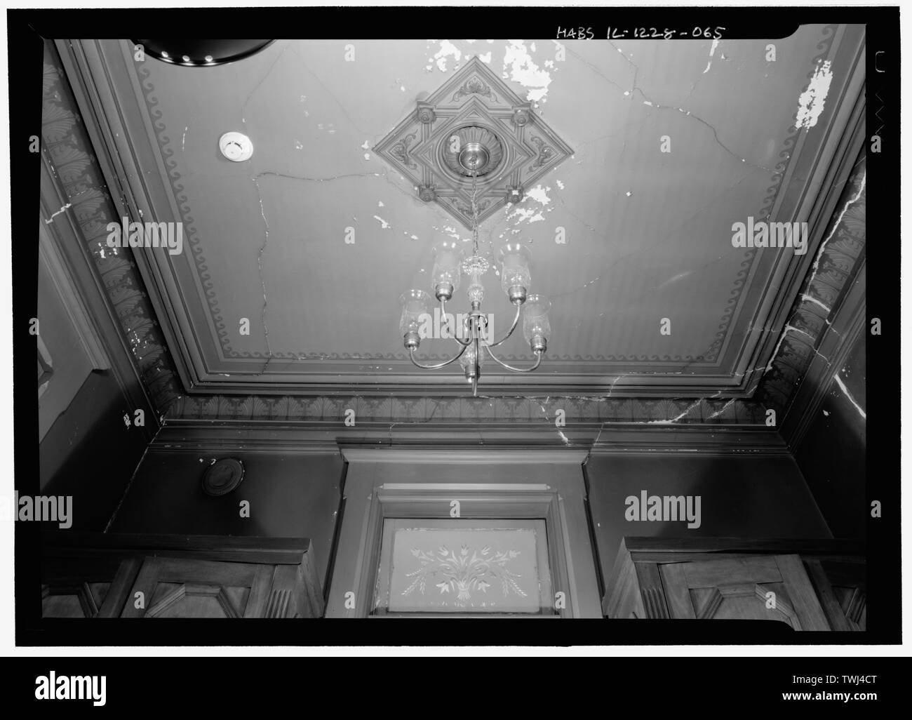 Secondo piano, corridoio medio hall soffitto - Hegeler Carus Mansion, 1307 Seventh Street, La Salle La Salle County, IL Foto Stock
