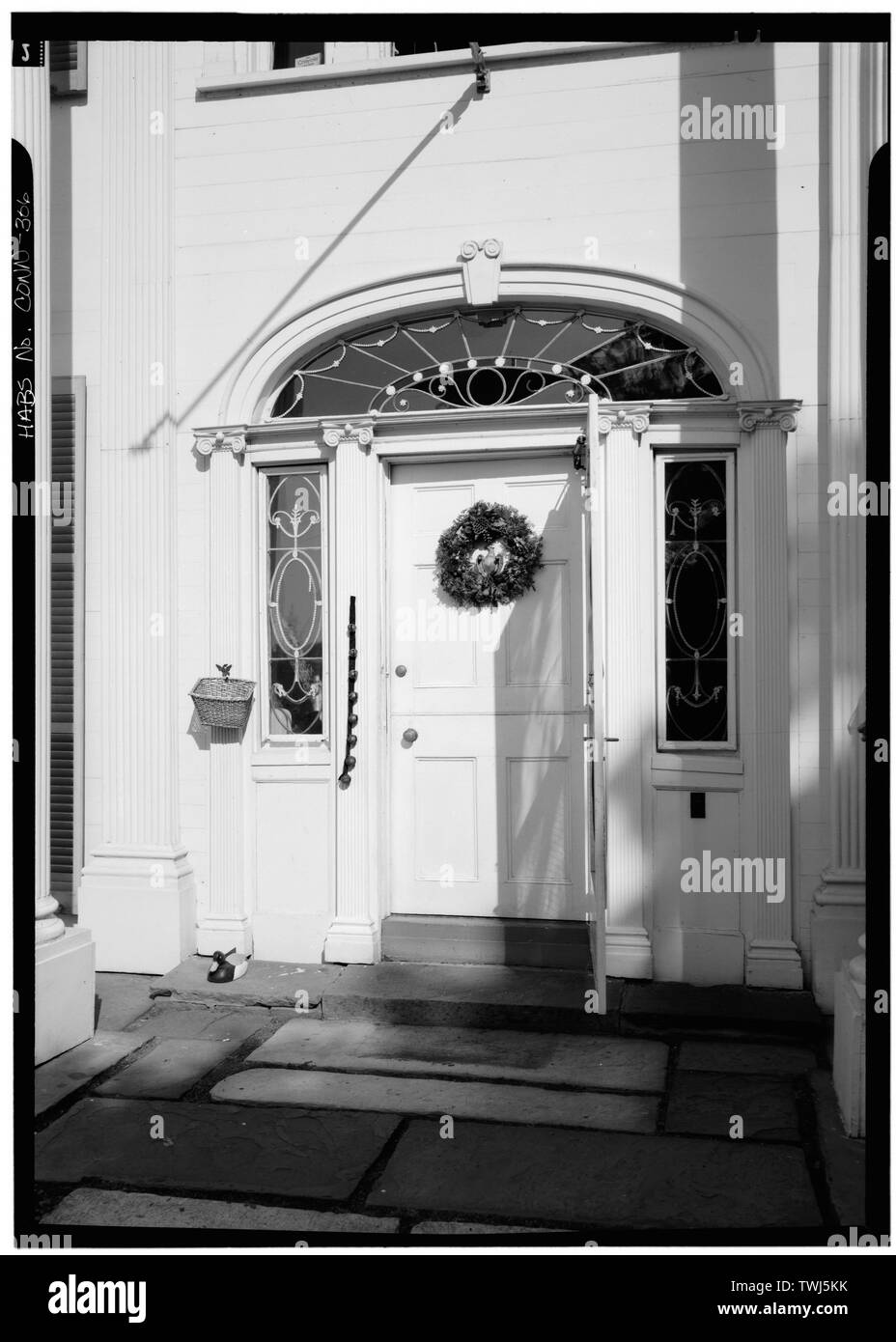 Settembre 1966 dettaglio porta sud - Charles Perry House, 564 Harbour Road, Southport, Fairfield County, CT Foto Stock