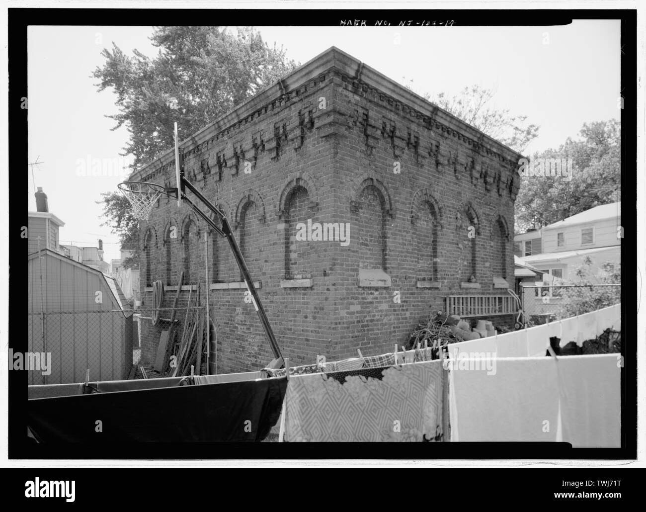 Albero n. 1, guardando a sud-est - Delaware, Lackawanna e Western Railroad, North Bergen Tunnel, attraverso il Bergen collina dalla prospettiva Street a Ogden Avenue a John F. Kennedy Boulevard al Beacon Avenue, Città di Jersey, Hudson County, NJ Foto Stock