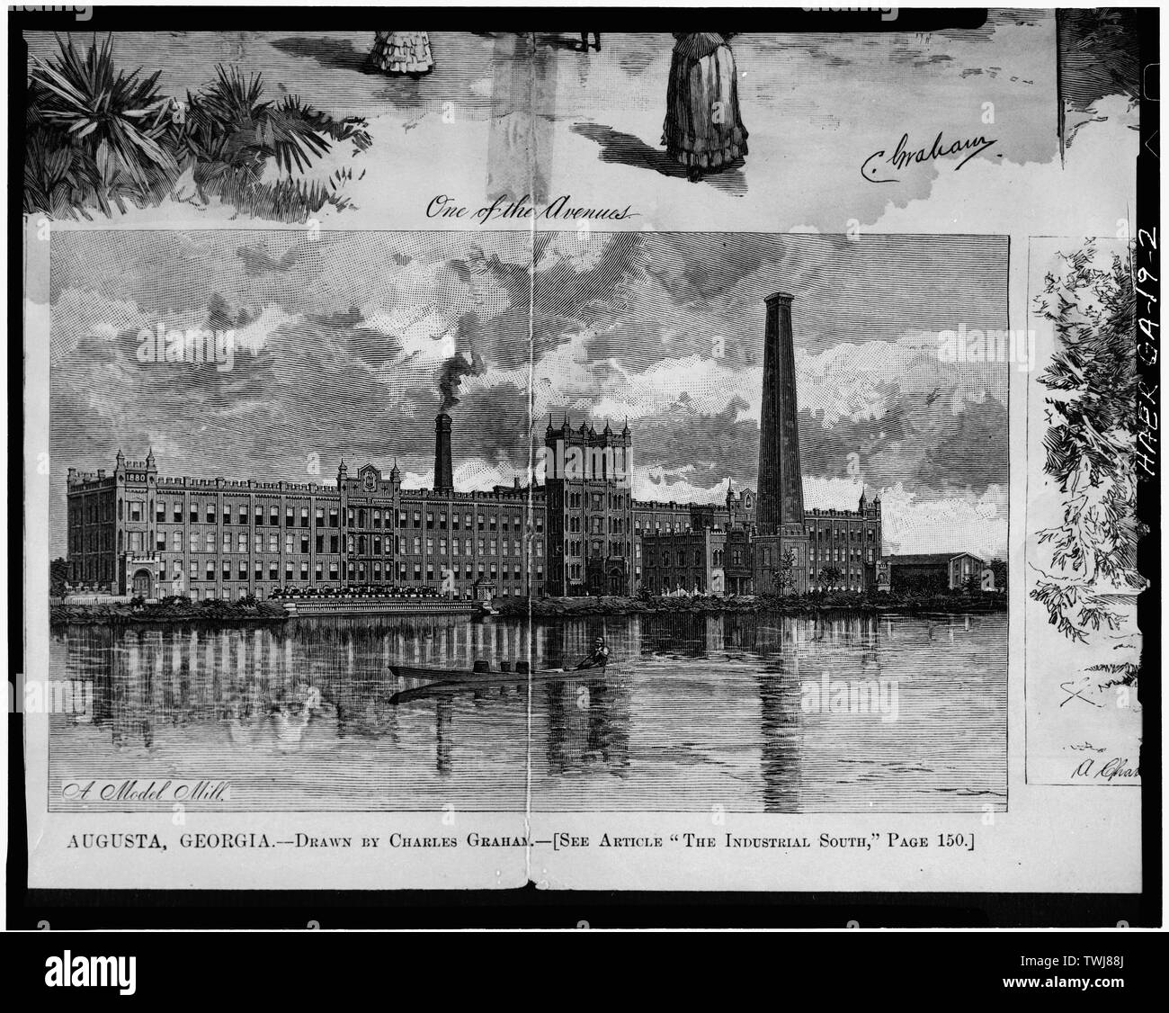 - Sibley Manufacturing Company, 1717 Goodrich Street, Augusta Canal, Augusta, Richmond County, GA Foto Stock