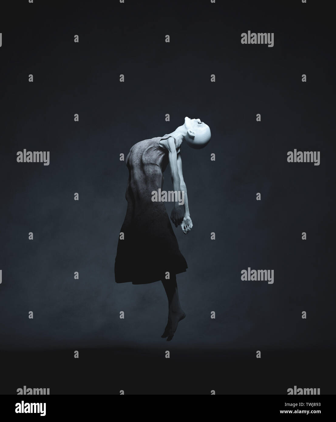 Fantasma della donna floating,3d rendering Foto Stock