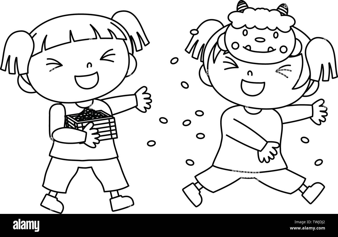 Questa è una illustrazione di un bambino che scattering fagioli arida Illustrazione Vettoriale