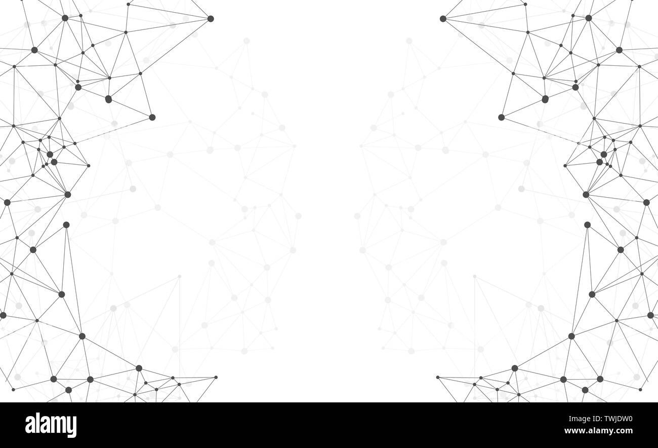 Interconnessi tra loro linee e punti per il concetto di internet. Grande concetto dati sfondo. Foto Stock