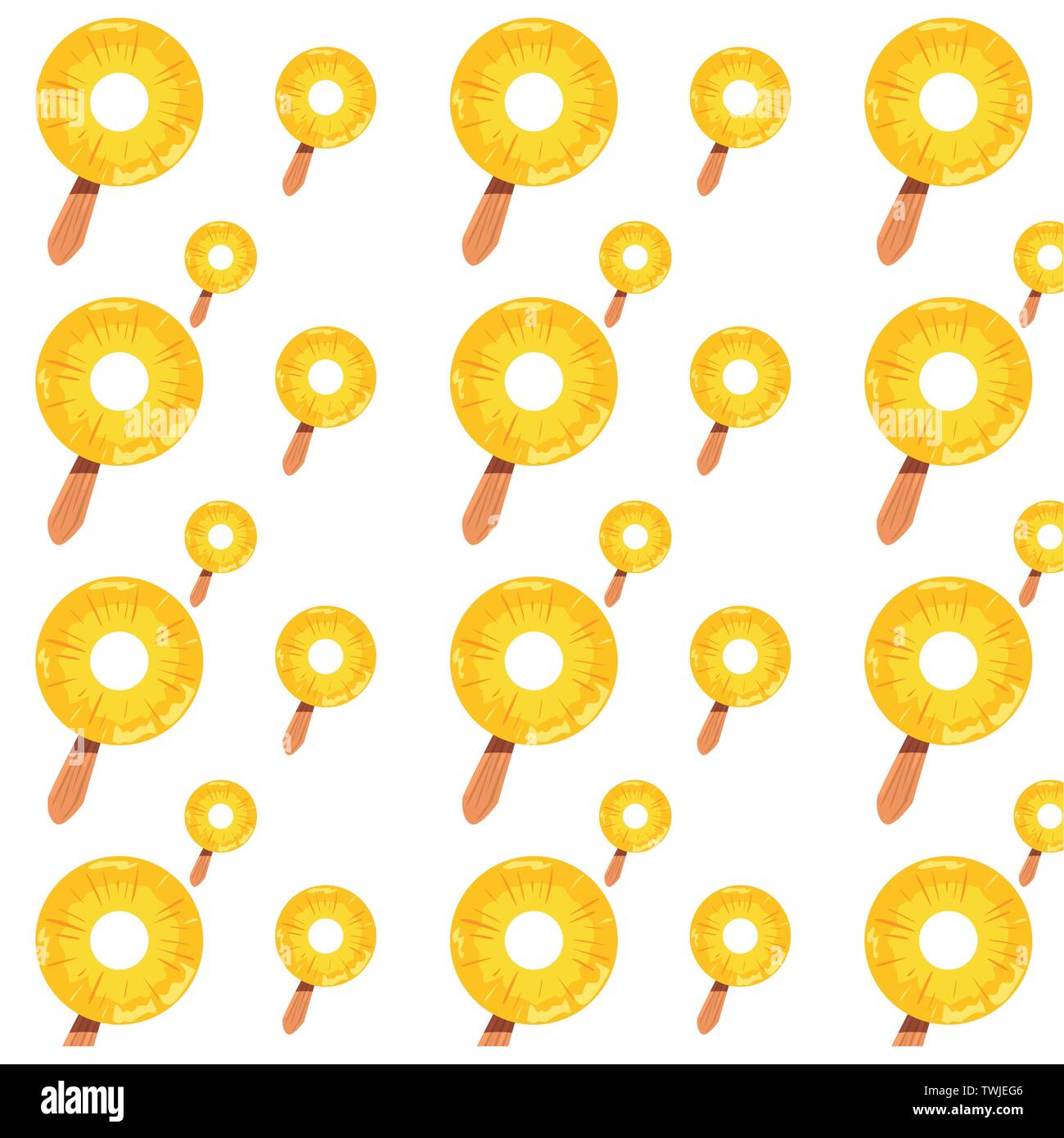 Sfondo freddo popsicles ananassi freschi fette illustrazione vettoriale Illustrazione Vettoriale
