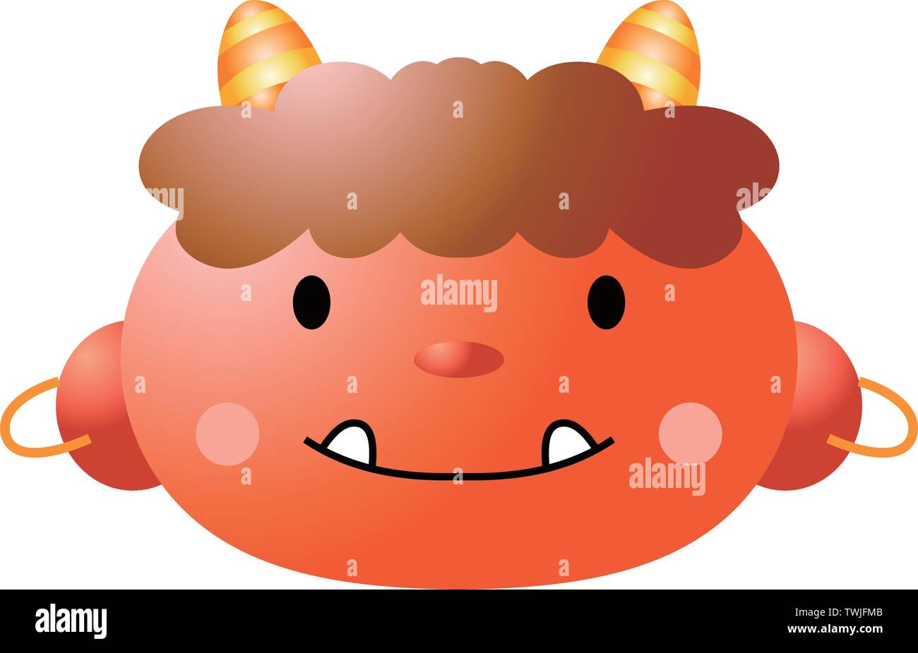 Questa è una illustrazione di un demone che appare in un evento giapponese chiamato Setsubun. Illustrazione Vettoriale