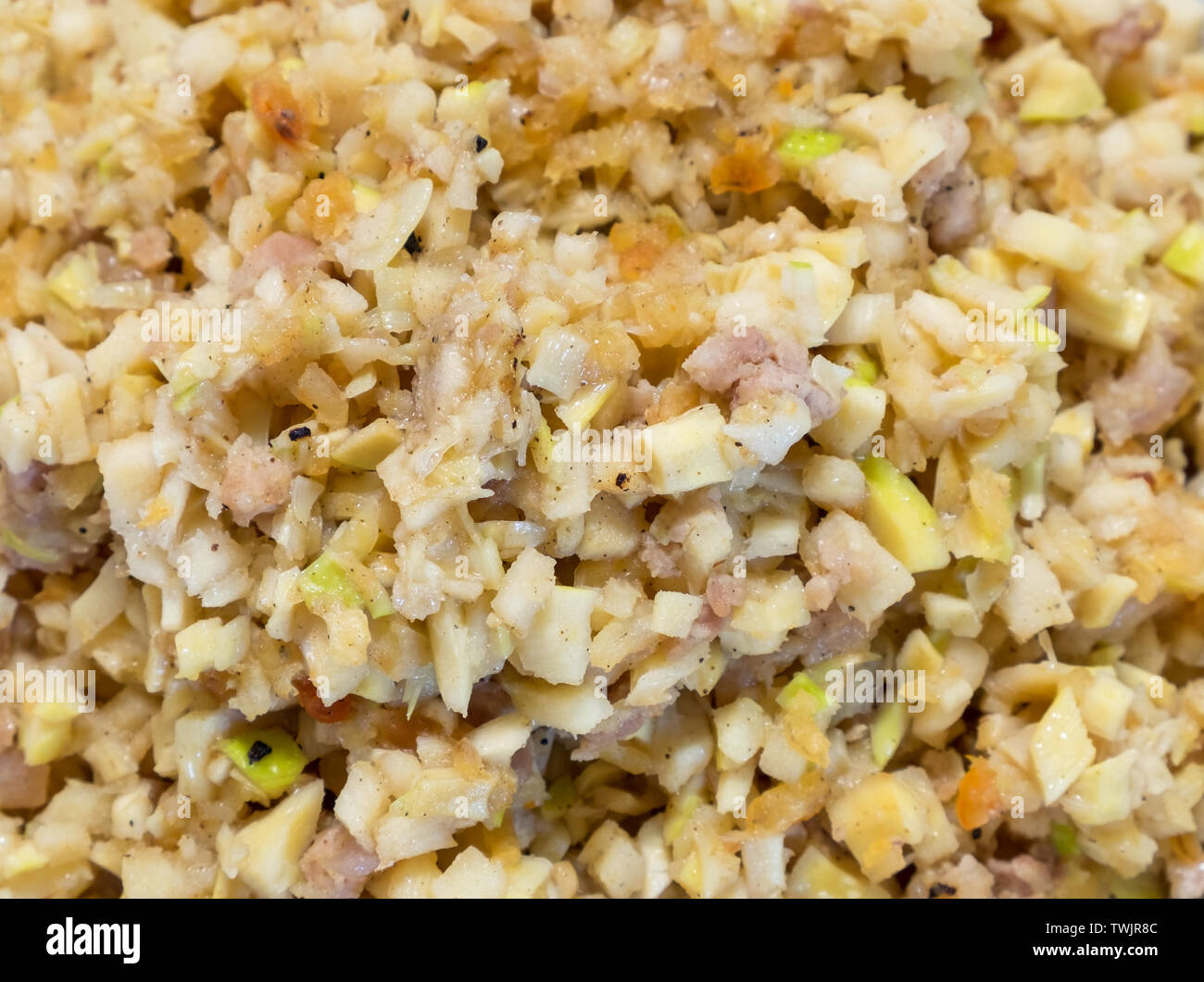 Germogli di bambù puff affettata con costolette di maiale,cibo tailandese Foto Stock