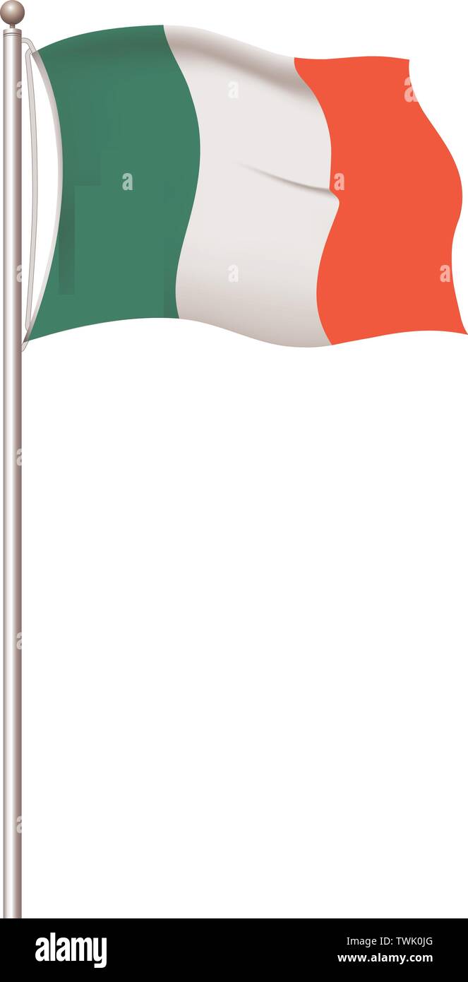 Bandiere del mondo. Paese di bandiera nazionale post sfondo trasparente. L'Italia. Illustrazione Vettoriale. Illustrazione Vettoriale