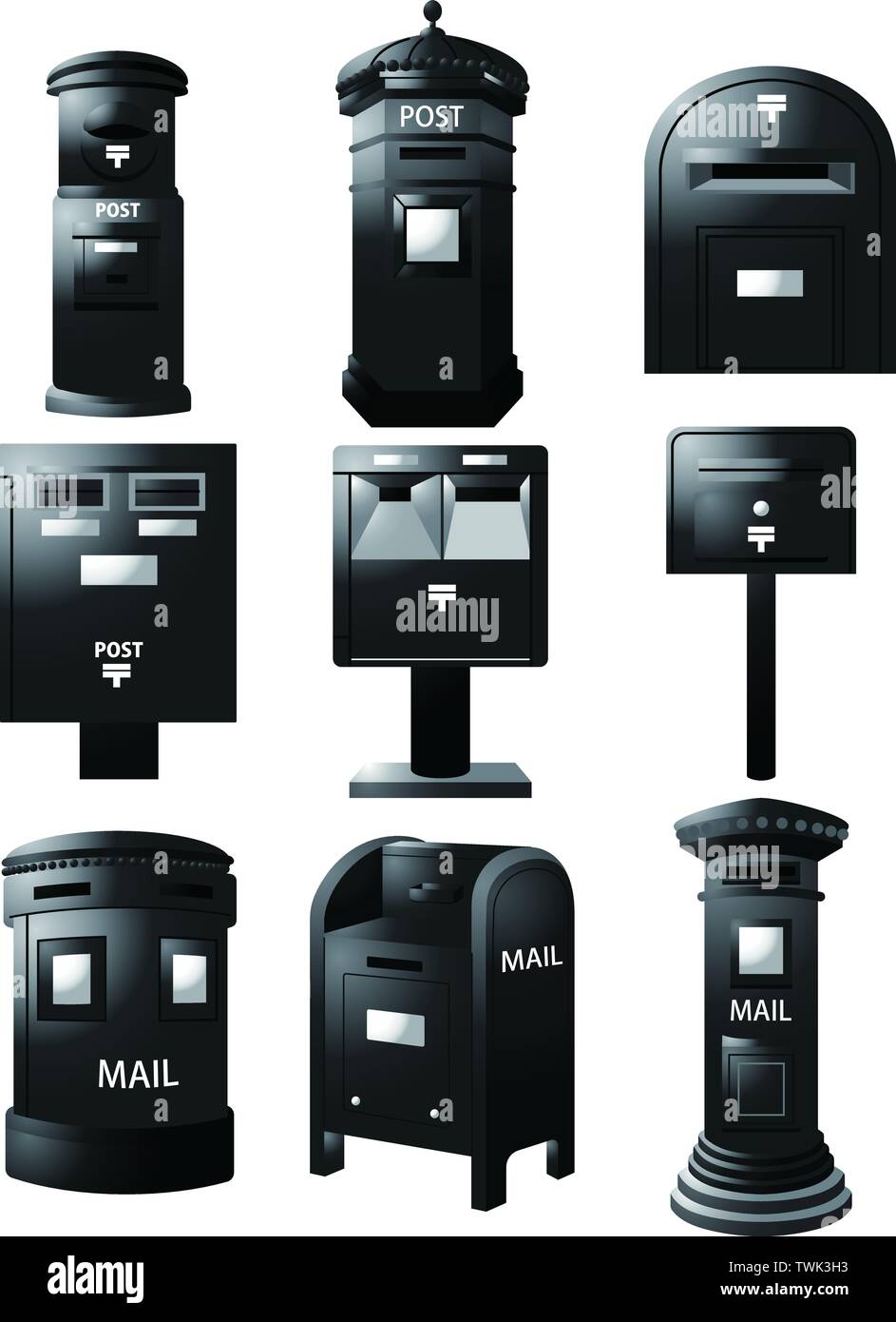 Questa è una illustrazione delle caselle di posta di tutto il mondo. Illustrazione Vettoriale