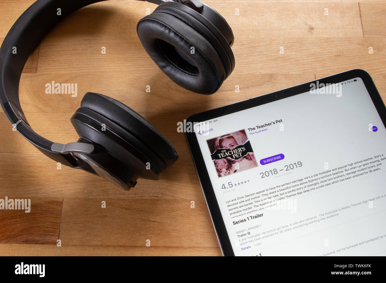 ''L'insegnante di Pet" Podcast da Australian su iPad Foto Stock