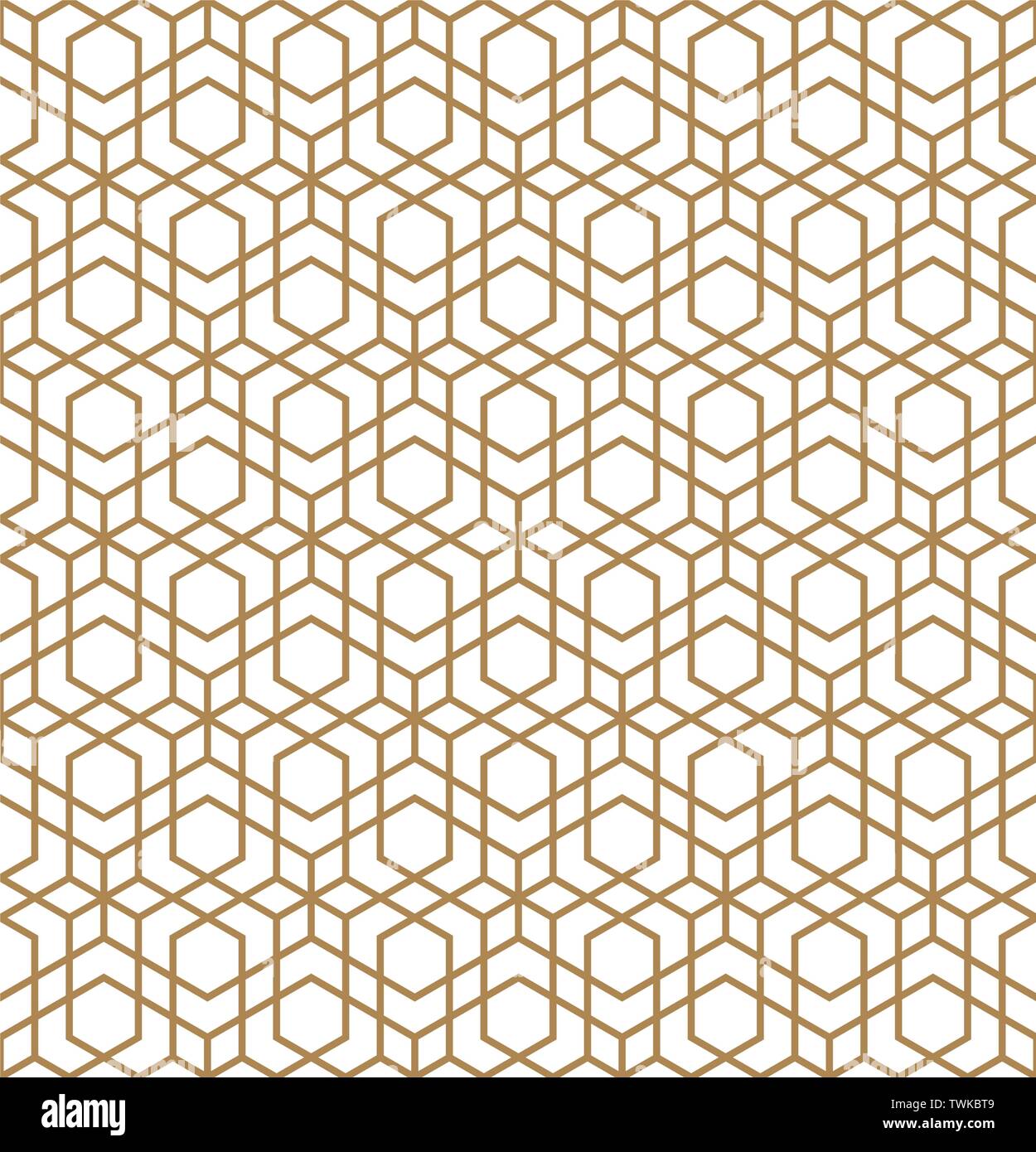 Perfetta decorazione geometrica basata sul tradizionale arte araba Mosaico musulmano.color marrone linee.grande design per tessuto tessile,,coperchio,la carta di avvolgimento,indietro Illustrazione Vettoriale