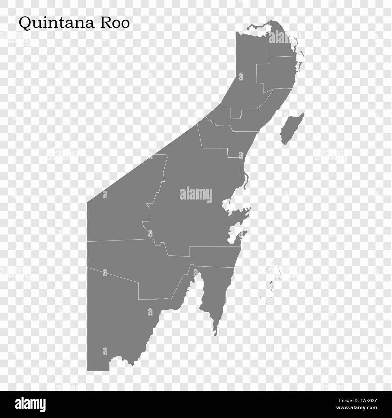 Quintana Roo Politica E Amministrativa Di Mappa Vettoriale Messico Immagine E Vettoriale Alamy