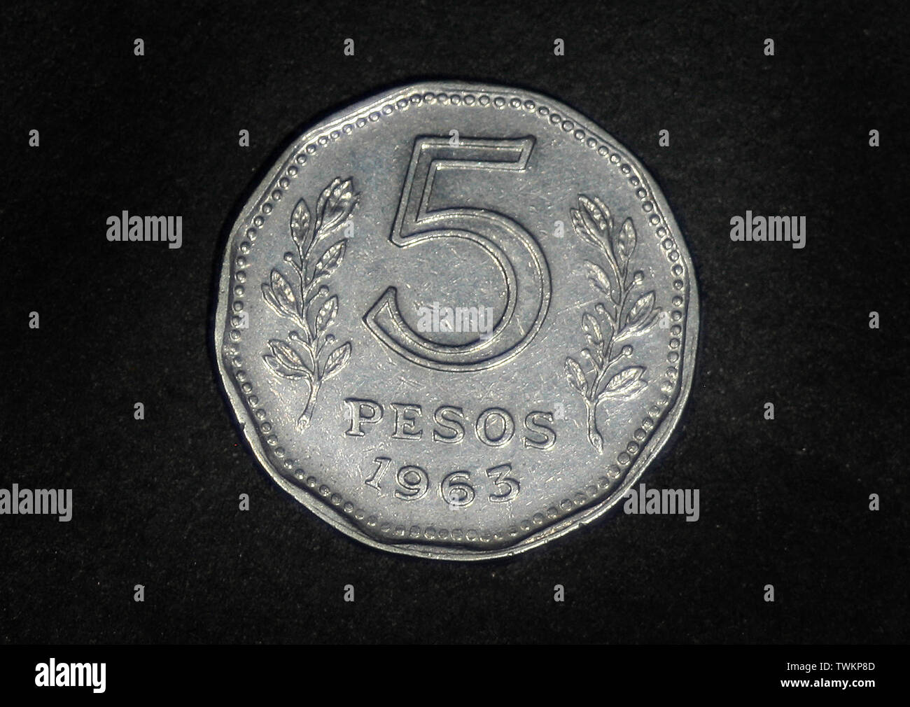 Argentina 5 pesos, 1961-1968 Foto Stock