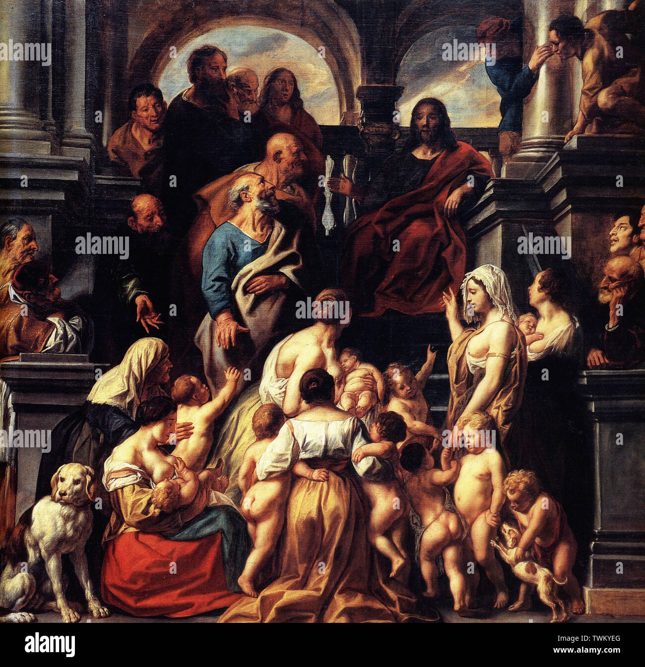 Jacob Jordaens - soffrono Figlioli 1655 Foto Stock