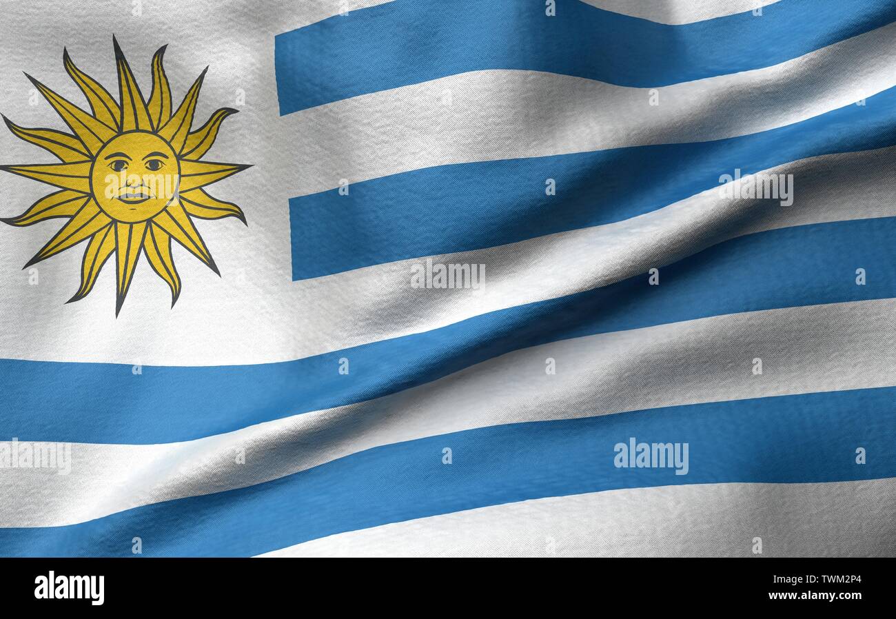 3D illustrazione dell Uruguay Bandiera Foto Stock