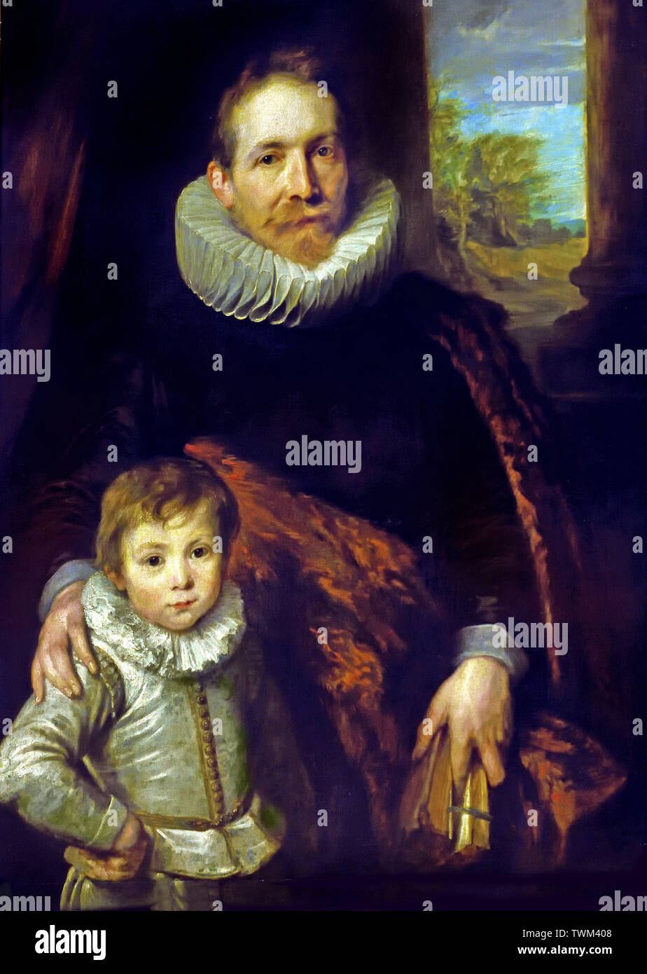 Ritratto di un padre con suo figlio, noto anche come ritratto del Presidente Richardot da Anthony Antoon Anton van Dyck 1599-1641 Fiammingo Belgio Belgio Foto Stock