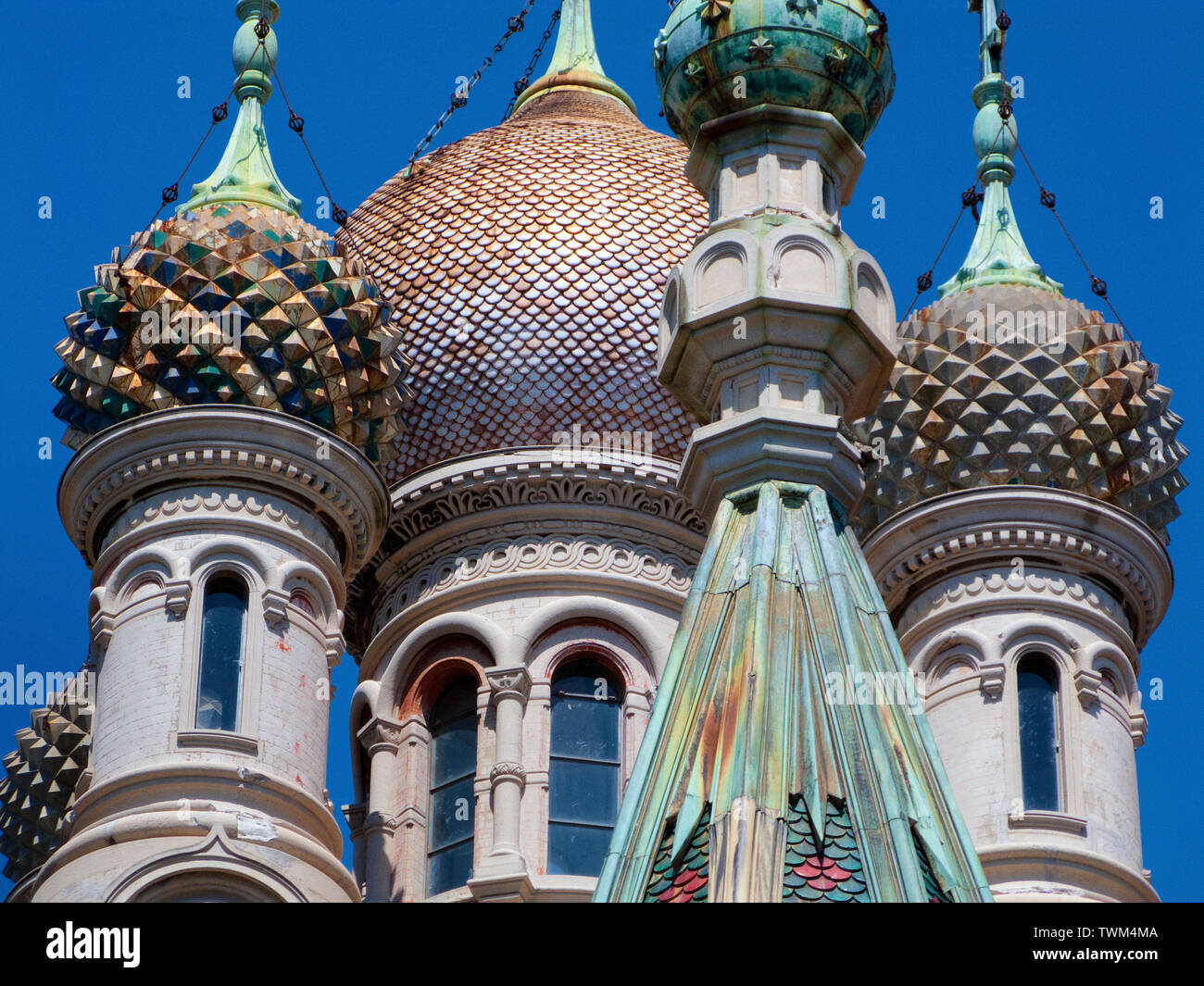 La chiesa ortodossa di San Basilio, chiesa ortodossa russa a San Remo, Riviera di Ponente, Liguria, Italia Foto Stock