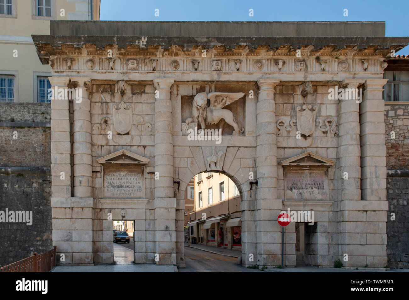 Terra Gate, Zadar, Croazia Foto Stock