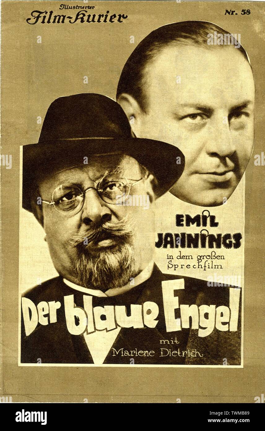 EMIL JANNINGS come il Professor Immanuel Rath Marlene Dietrich come Lola Lola BLUE ANGEL / Der blaue Engel 1930 Direttore Josef von Sternberg romanzo Heinrich Mann Universum Film / Universum Tonfilm / Paramount Pictures (USA) / Wardour Films (UK) Foto Stock