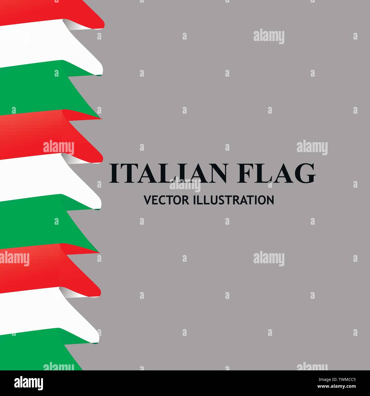 Illustrazione luminoso con bandiera italiana. Felice giornata italiana sullo sfondo. Sfondo con bandiera d'Italia. Illustrazione Vettoriale. Illustrazione Vettoriale