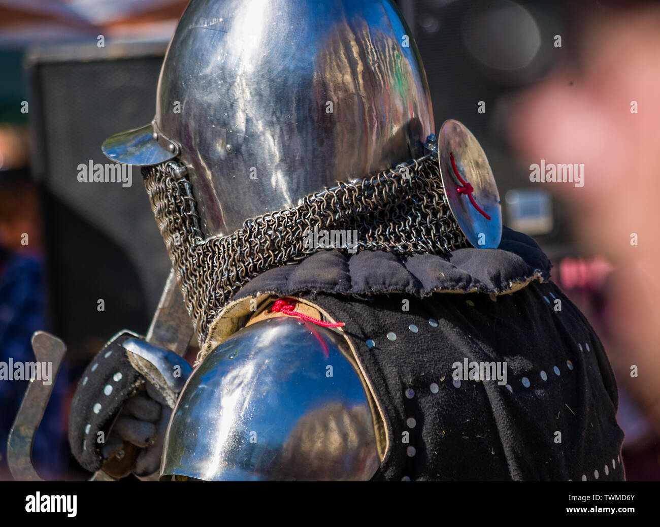 Knight's Armor per ricostruzioni storiche di battaglie medievali Foto Stock