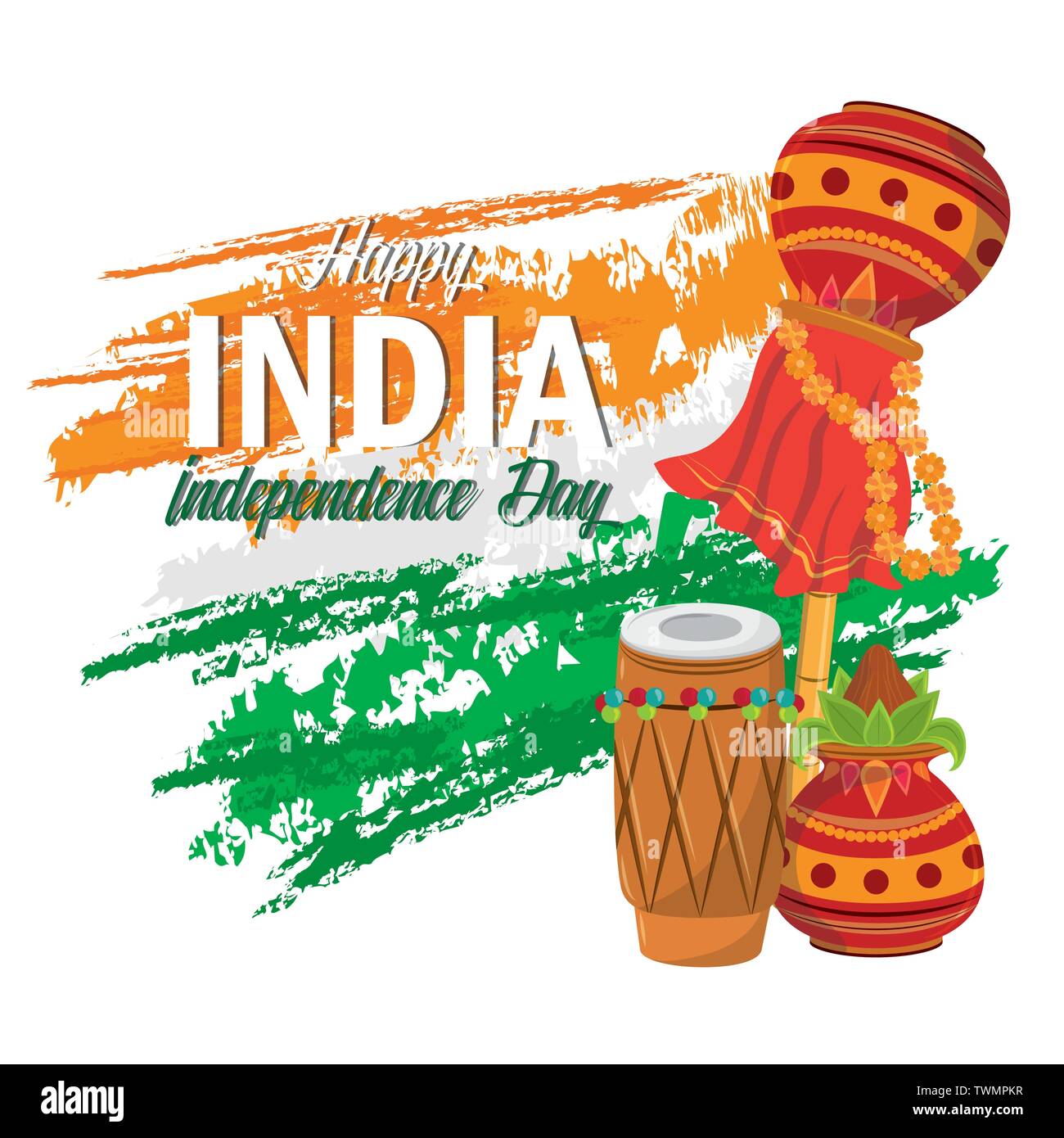 India India Independence Day card Illustrazione Vettoriale