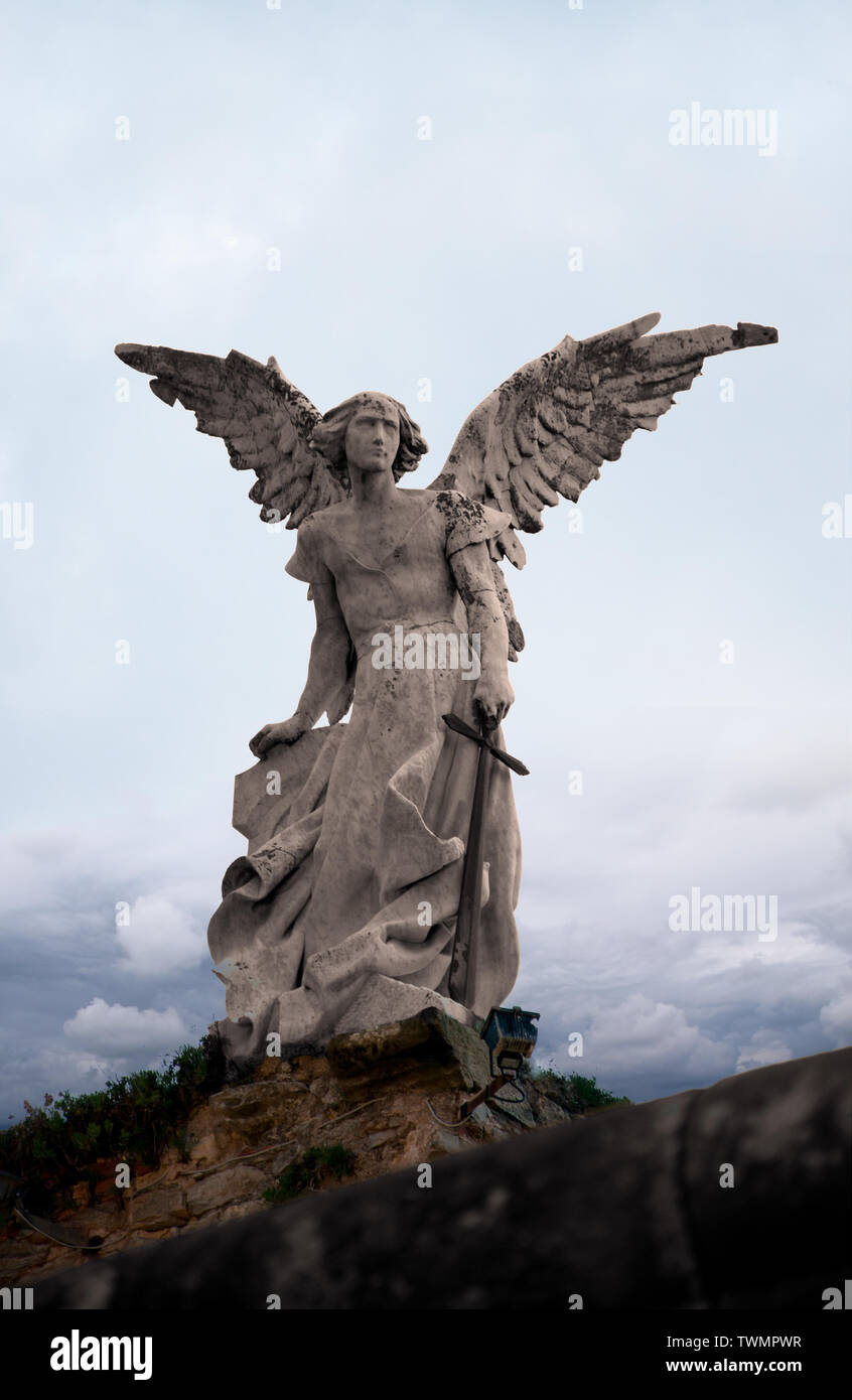 Angelo distruttore da Comillas' cimitero, Cantabria Foto Stock