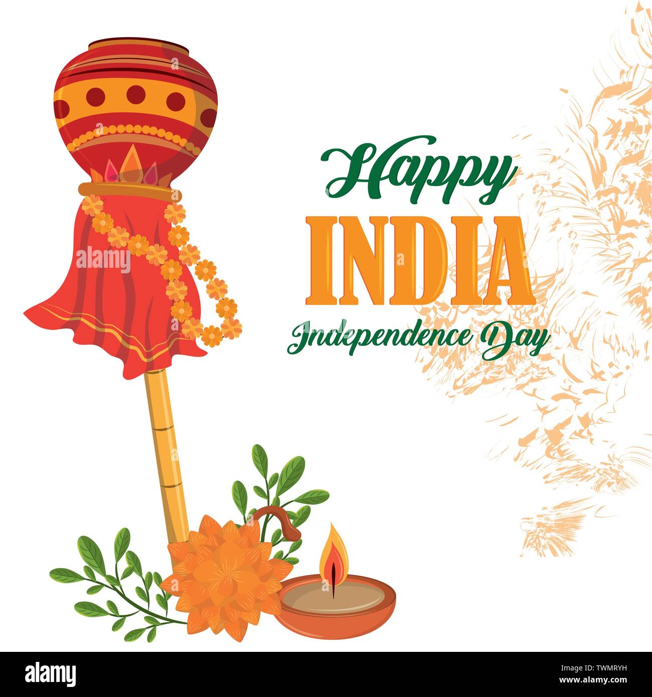 India India Independence Day card Illustrazione Vettoriale