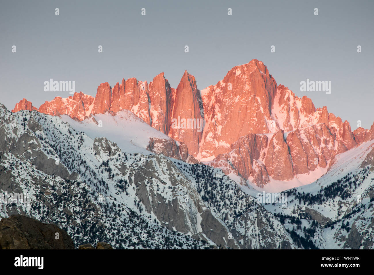 Mt. Whitney Sunrise, Lone Pine California Foto Stock