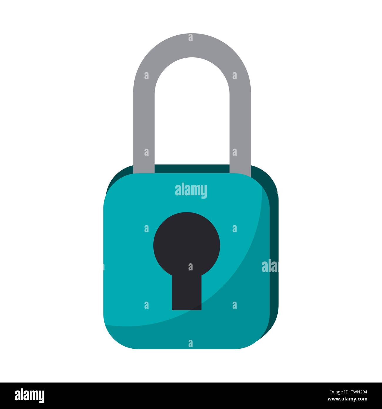 Lucchetto di sicurezza isolati di simbolo cartoon Illustrazione Vettoriale