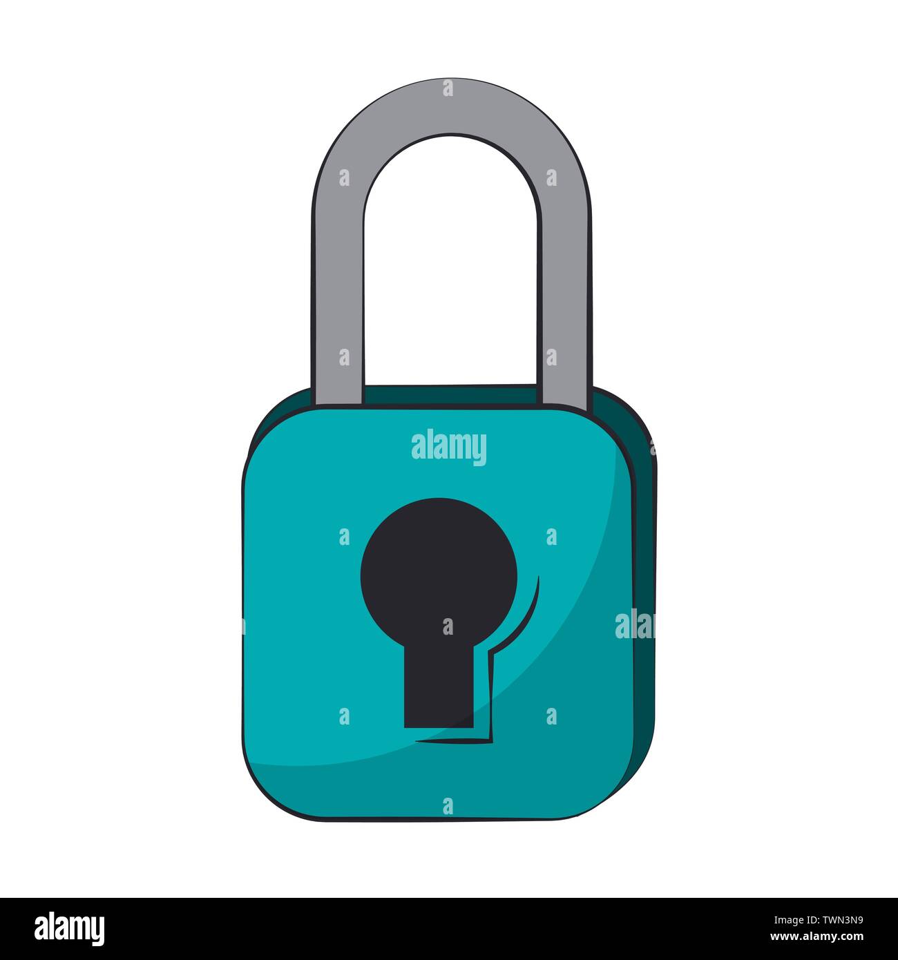 Lucchetto di sicurezza isolati di simbolo cartoon Illustrazione Vettoriale