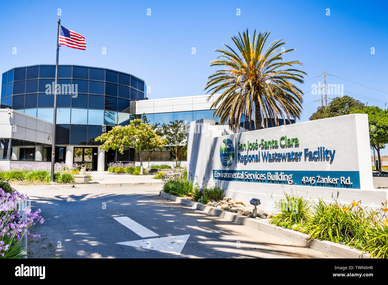 Giugno 20, 2019 San Jose / CA / STATI UNITI D'AMERICA - vista esterna di San Jose - Santa Clara regionale impianto delle acque reflue / Servizi Ambientali edificio, in Sud S Foto Stock