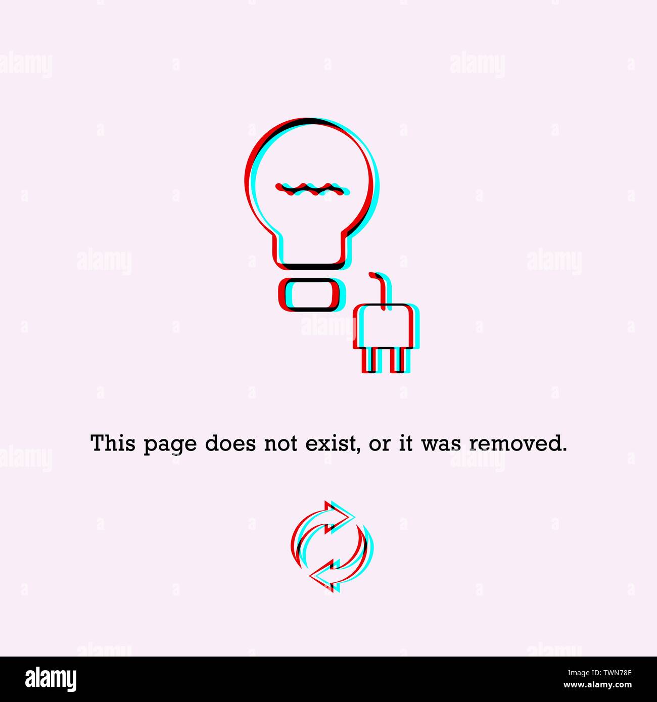 404 Pagina non trovata Design modello. Colto dalla presa, Glitch effetto. Pagina di errore 404 concetto. Link al dominio Non-Existing. Illustrazione Vettoriale Illustrazione Vettoriale