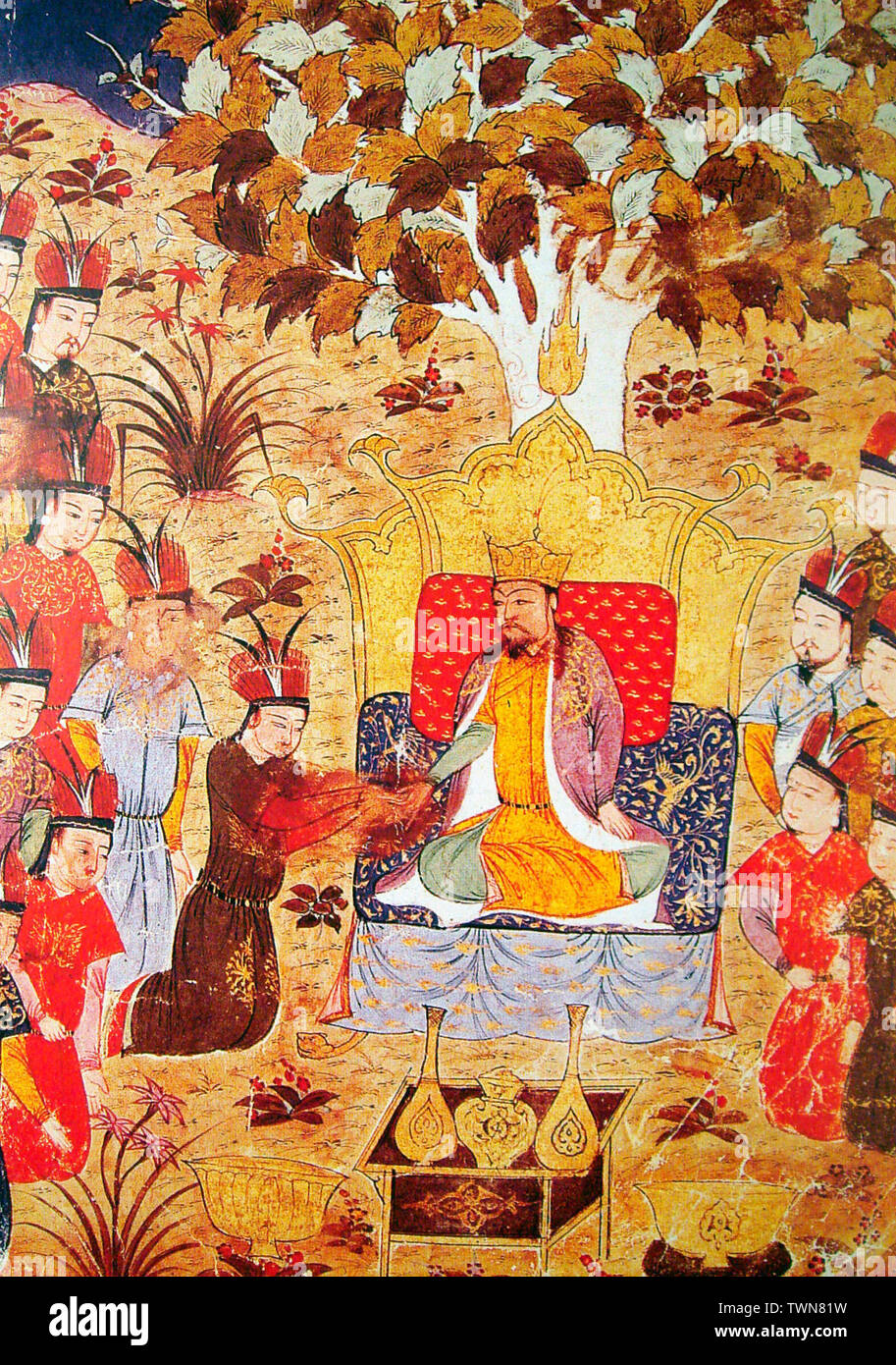 Incoronazione di Ogodei, 1229 - Rashid al-Din Foto Stock