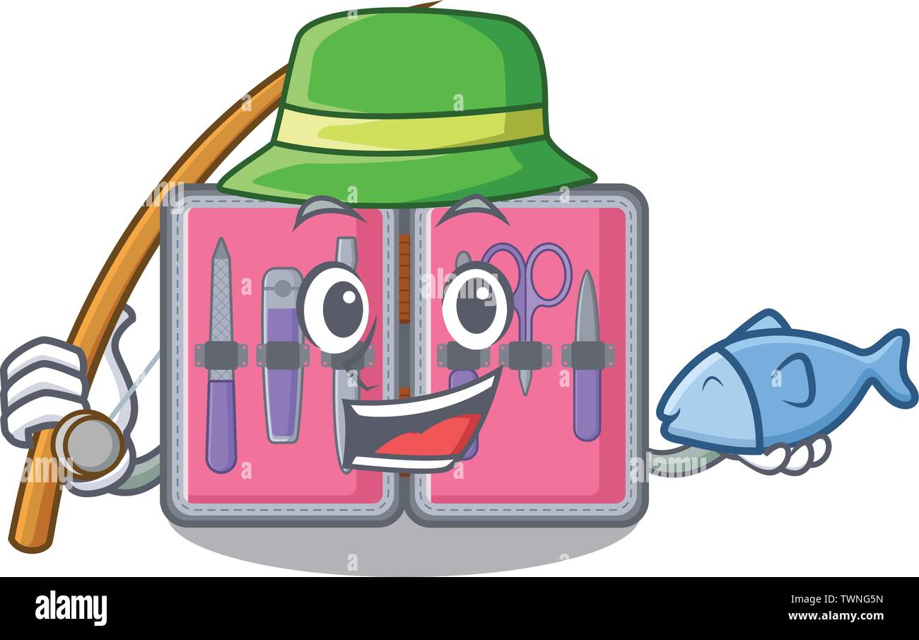 Pesca kit manicure nella forma mascotte Illustrazione Vettoriale