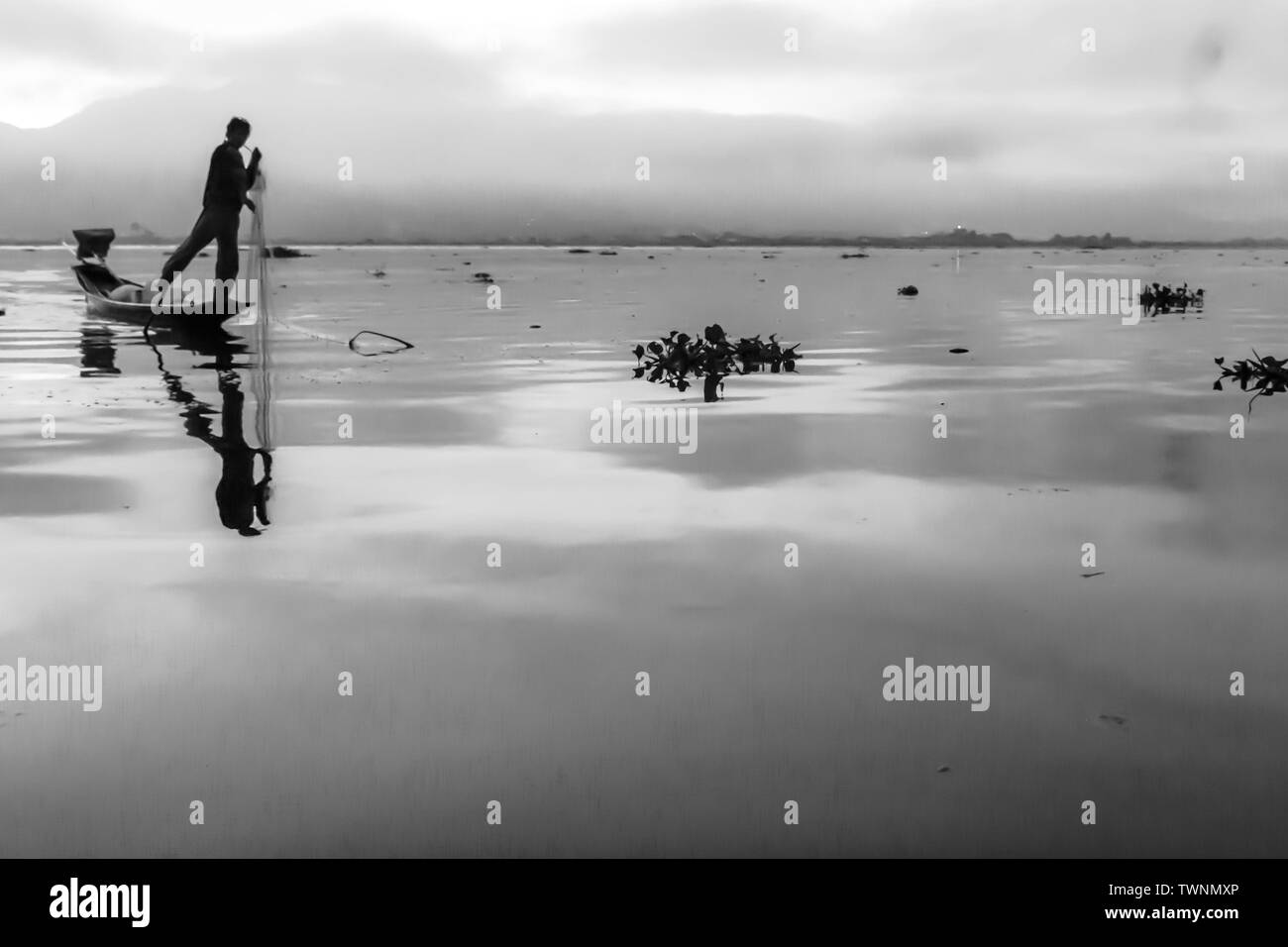 Arte della pesca Foto Stock