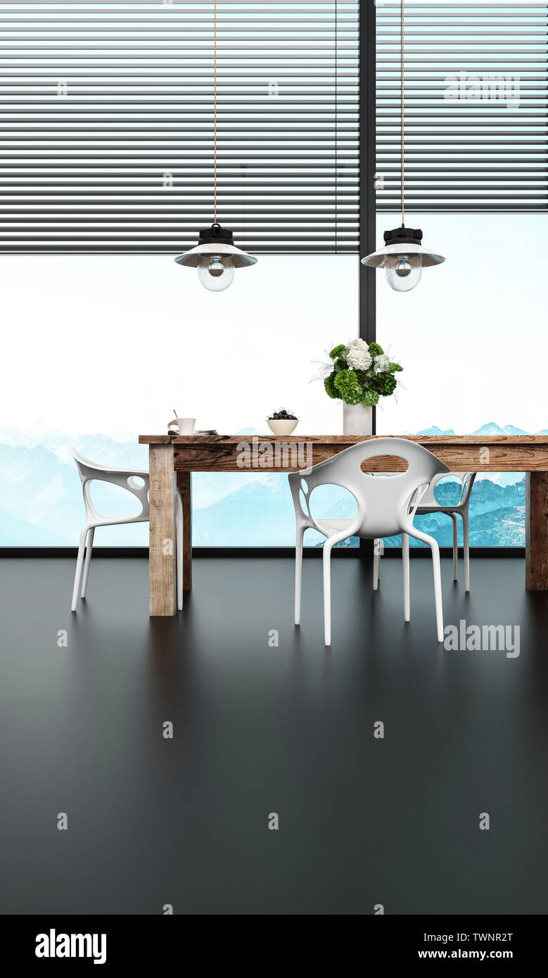 Sala Da Pranzo Moderne Suite Con Metallo Modulare Di Sedie E
