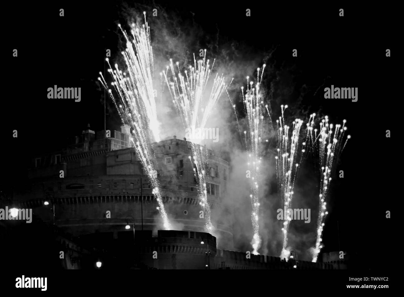 San Pietro e Paolo celebrazione, Roma Castel Sant Angelo Foto Stock