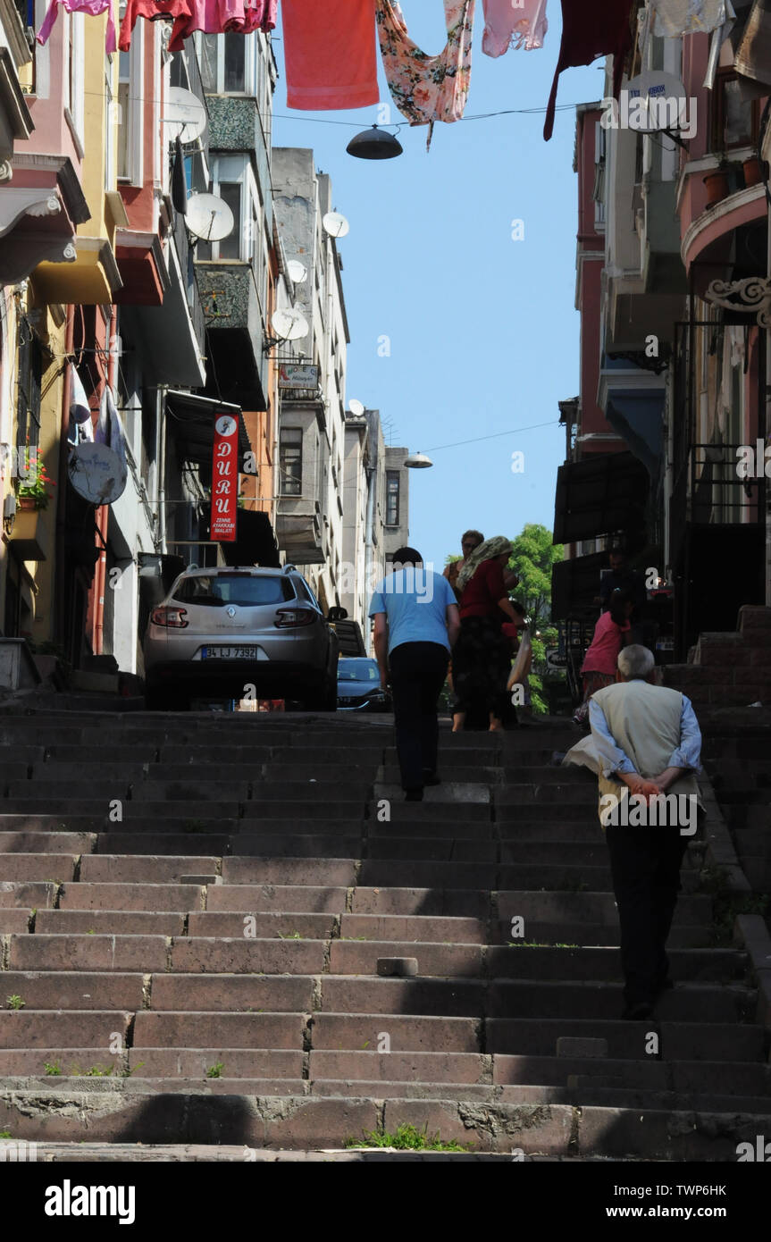 Scene di strada del quartiere di Sultanahmet, Istanbul. Foto Stock