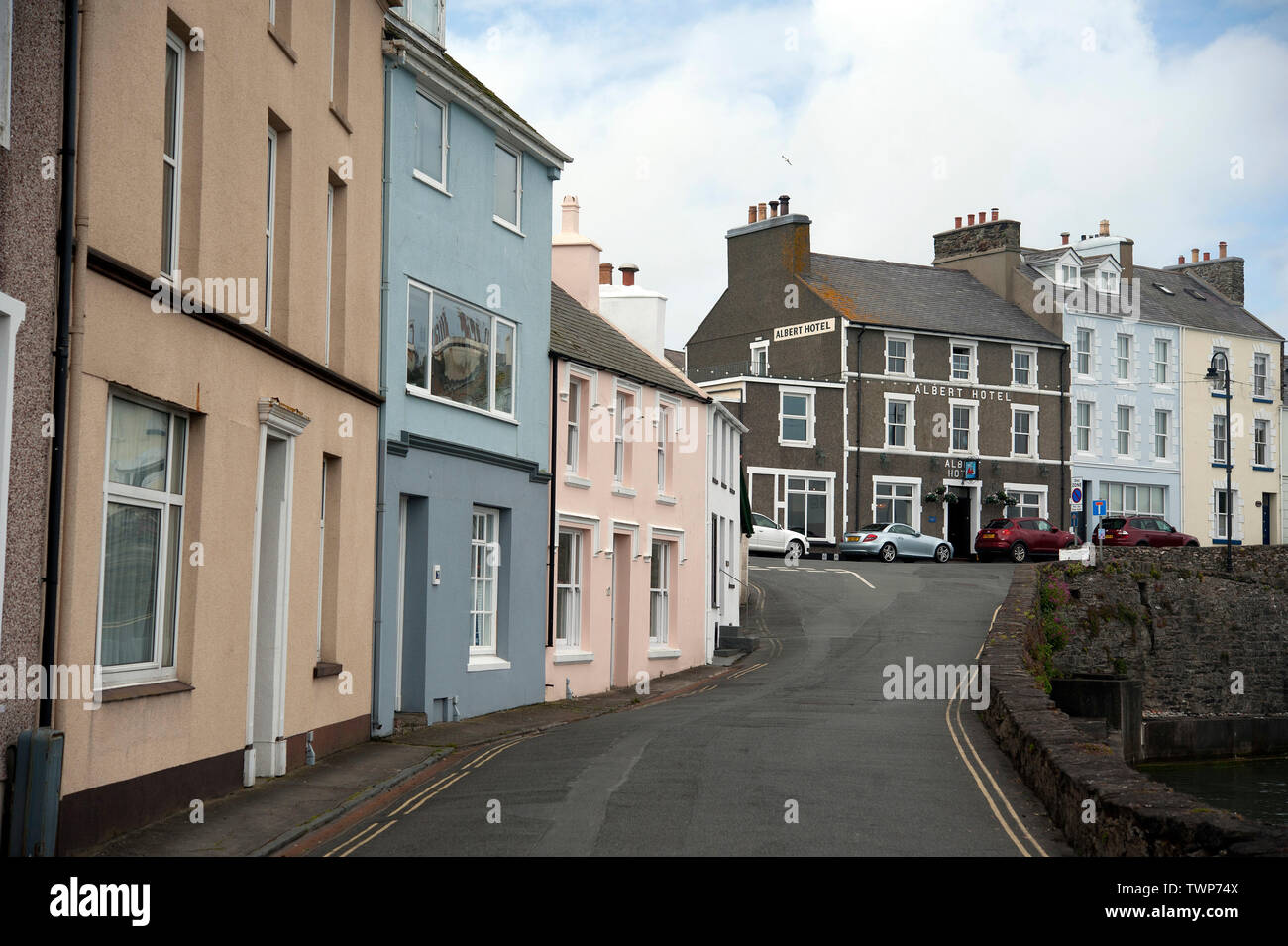 Il porto, la Porta Santa Maria, Isola di Man e Isole britanniche Foto Stock