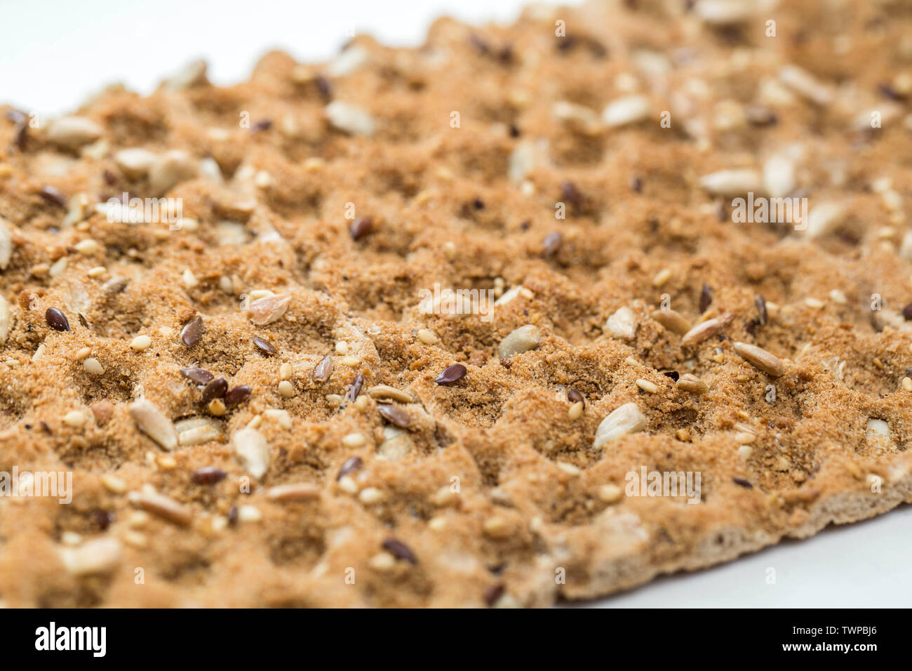 Grano intero cracker close-up , sana dieta alimentare Foto Stock