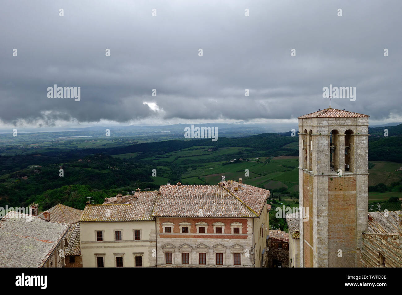 Vista dalla Torre di Montepulciano . Toscana . Italia Foto Stock