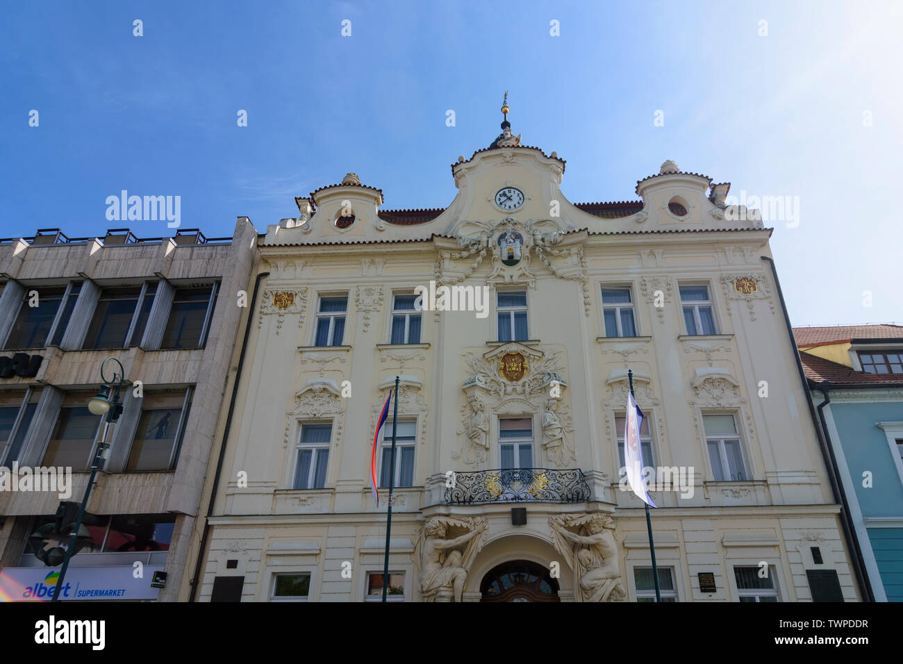 Beroun (Beraun) : Town Hall , Stredocesky, Mittelböhmen, Boemia centrale, ceco Foto Stock