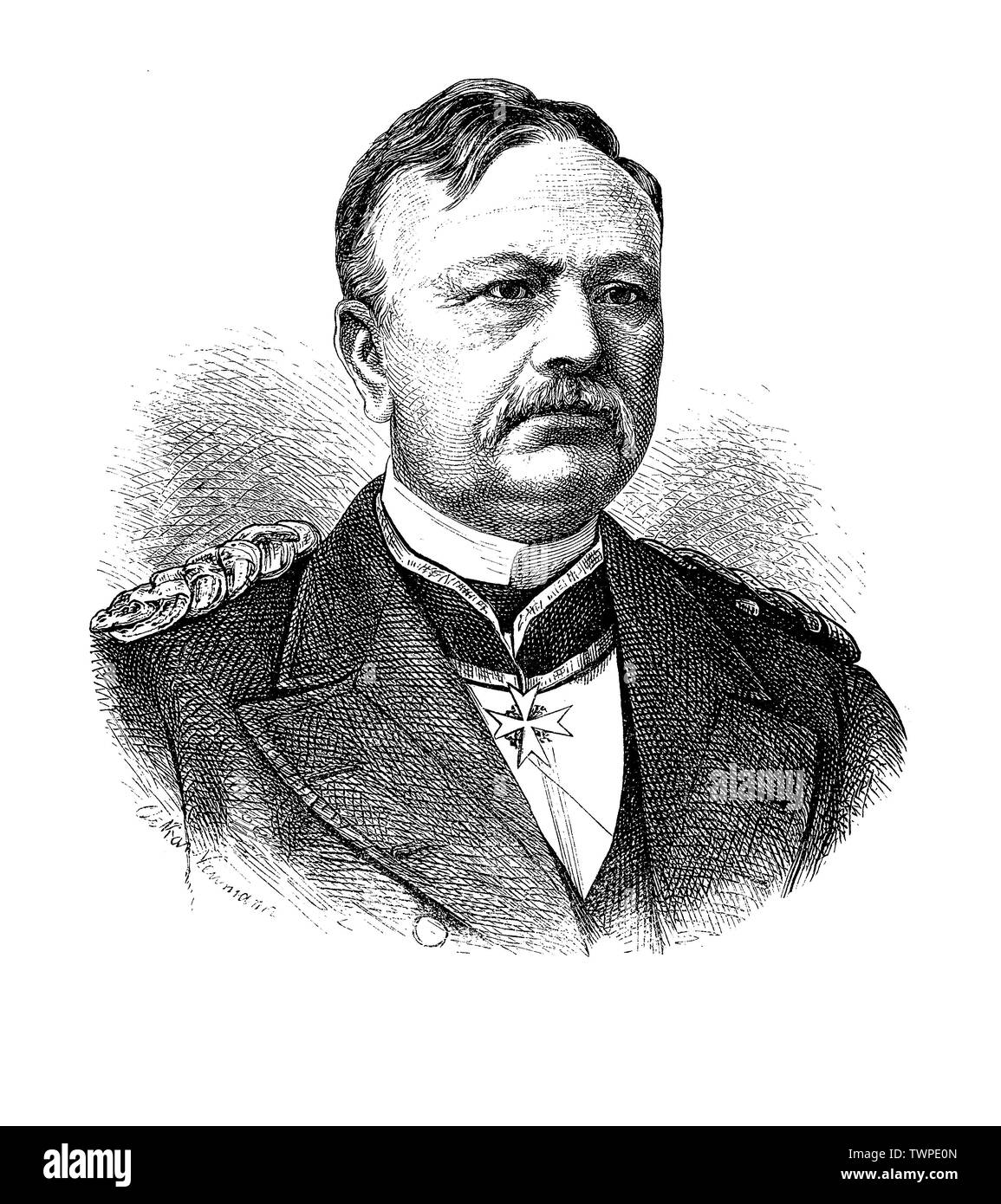 Albrecht von Stosch ( 1818 - 1896) era un royal generale prussiano di fanteria e Admiral che ha servito come primo capo della nuova creazione Imperiale Marina Militare Tedesca Foto Stock