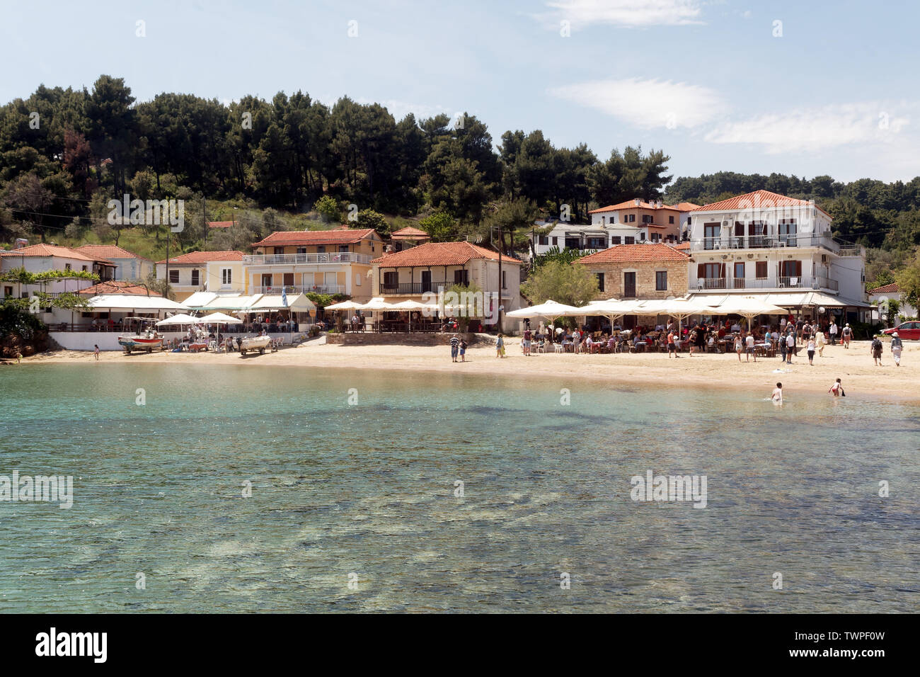 Il villaggio di fisher, Kati Yorgi, Pelion, Grecia Foto Stock