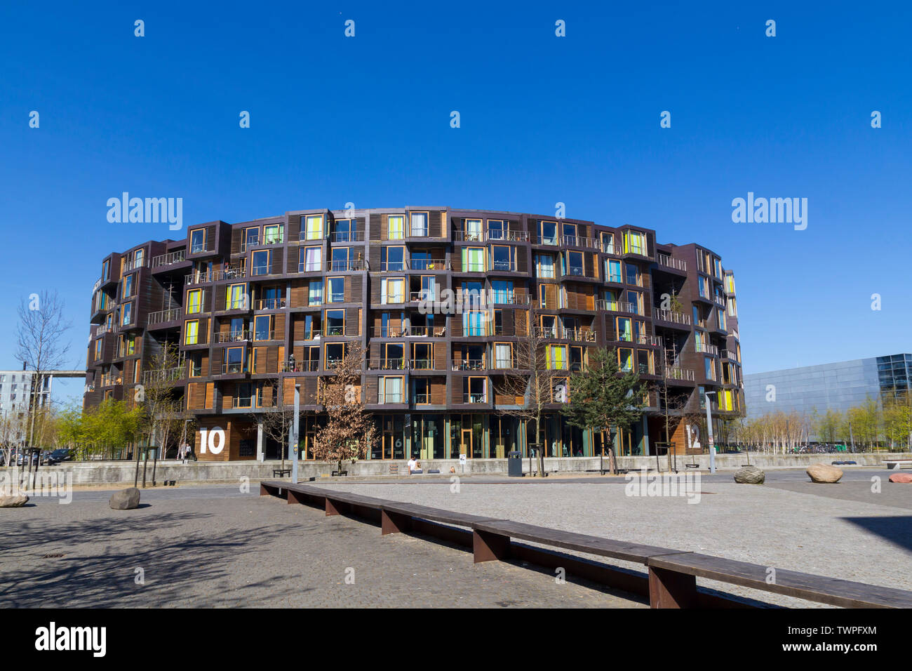 L'edificio Tietgen, architettura moderna a Copenaghen progettato come una costruzione circolare per la residenza degli studenti Foto Stock