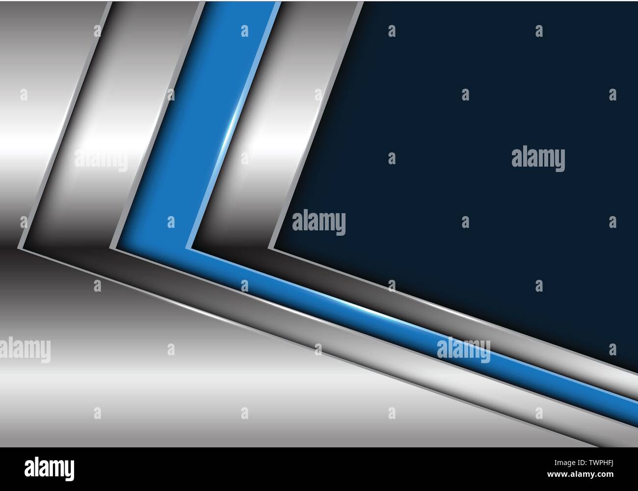 Abstract blu Freccia d'argento con scuri blank space design moderno sfondo futuristico illustrazione vettoriale. Illustrazione Vettoriale