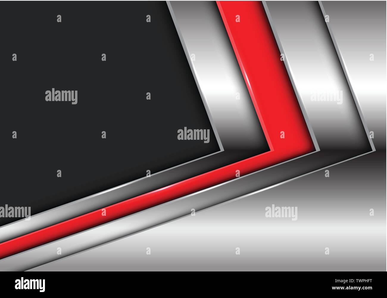 Abstract red freccia d'argento con il grigio scuro blank space design moderno sfondo futuristico illustrazione vettoriale. Illustrazione Vettoriale