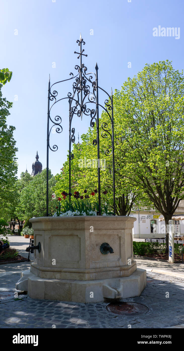 Debrecen, Ungheria, vista sulla città e le strade, una destinazione popolare per i viaggi in Europa orientale Foto Stock