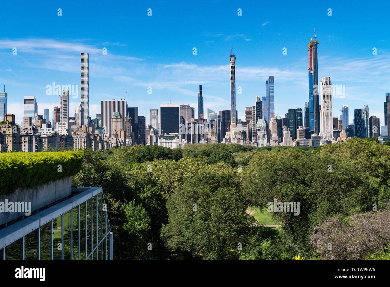 Skyline come visto da Central Park, guardando verso sud, NYC, STATI UNITI D'AMERICA Foto Stock