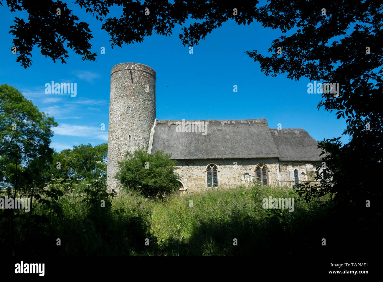 Hales: uno di Inghilterra più raffinati in piccole chiese normanne Foto Stock